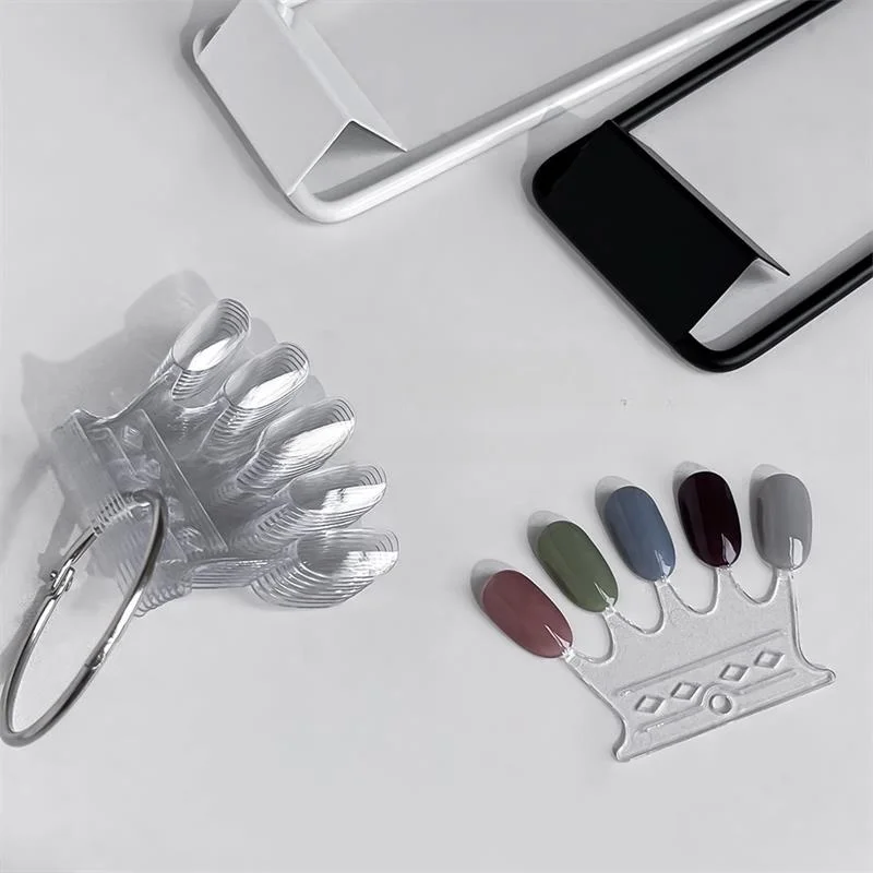 Valse Nail Art Kleur Kaart Display Stand Gel Polish Sjabloon Fan Vorm Nail Art Tips Sample Stand Nagellak Praktijk Palet