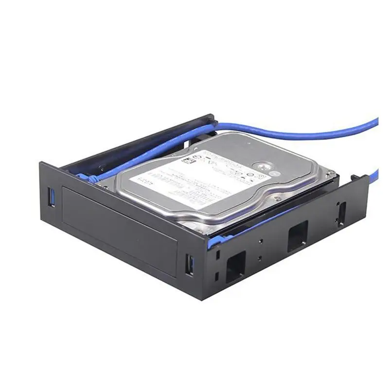 8X USB 3.0 Front Panel With 3.5Inch Device/HDD Or 2.5Inch SSD/HDD To 5.25 Floppy To Optical Drive Bay Tray Bracket