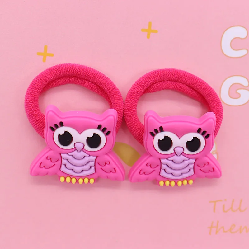 2Pcs Owl Butterfly Rabbit Animals Hair Accessories Rubber Band Hairbands Scrunchies Elastic Kids Headband Decorations Gift