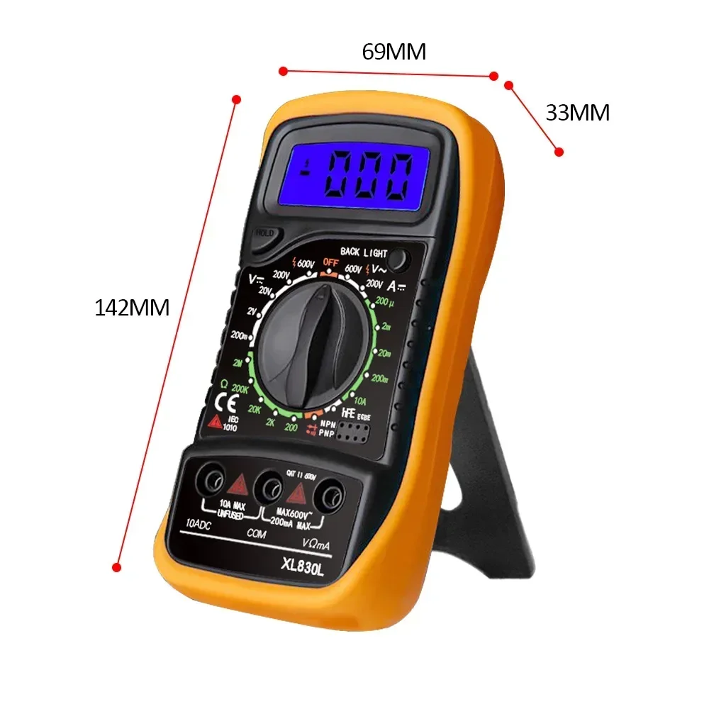 

Digital Multimeter XL830L Portable High Precision Digital Display Universal Strap Backlight Electrical Multifunction Instrument