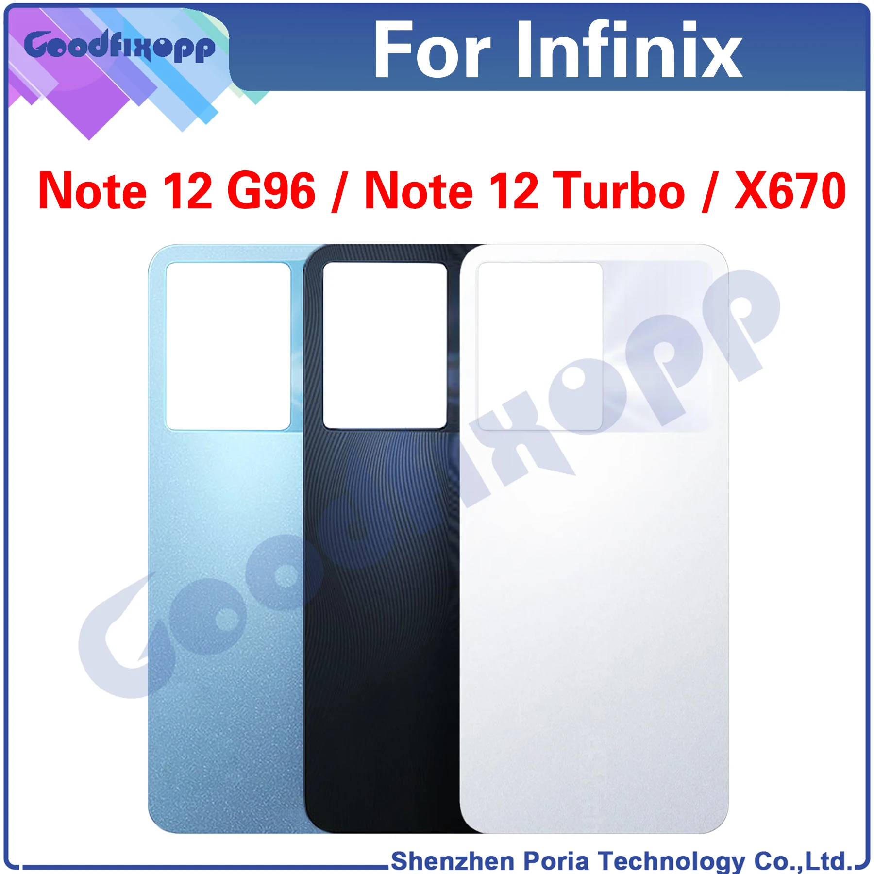 

10PCS For Infinix Note 12 G96 X670 Note12 Turbo Rear Case Battery Back Cover Door Housing Repair Parts Replacement