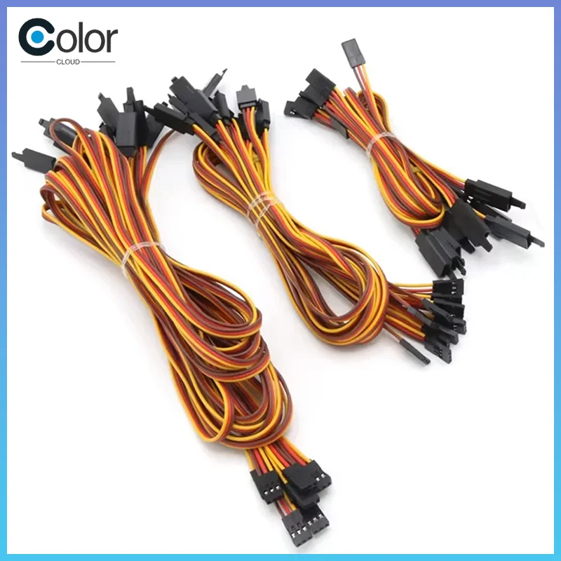 10pcs/Lot 100 /150 / 200 / 300 / 500 / 1000mm Anti-Loose 60 Core Servo Extension Lead Wire Cable For Rc Futaba Jr Male To Female