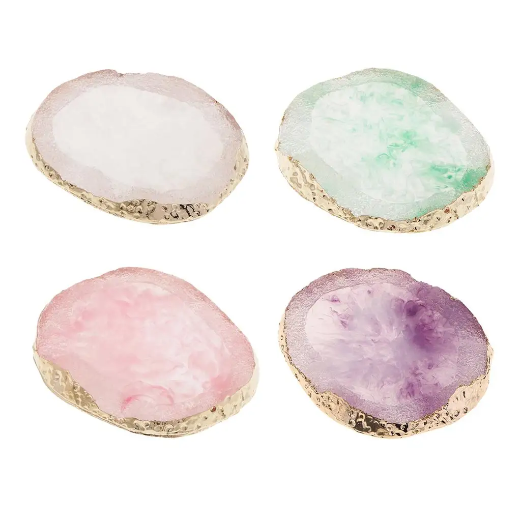 Gesicht Körper Malen Palette Harz Nail Art Pad Nachahmung Achat Getränkeuntersetzer für Kunst Salon Dekoration