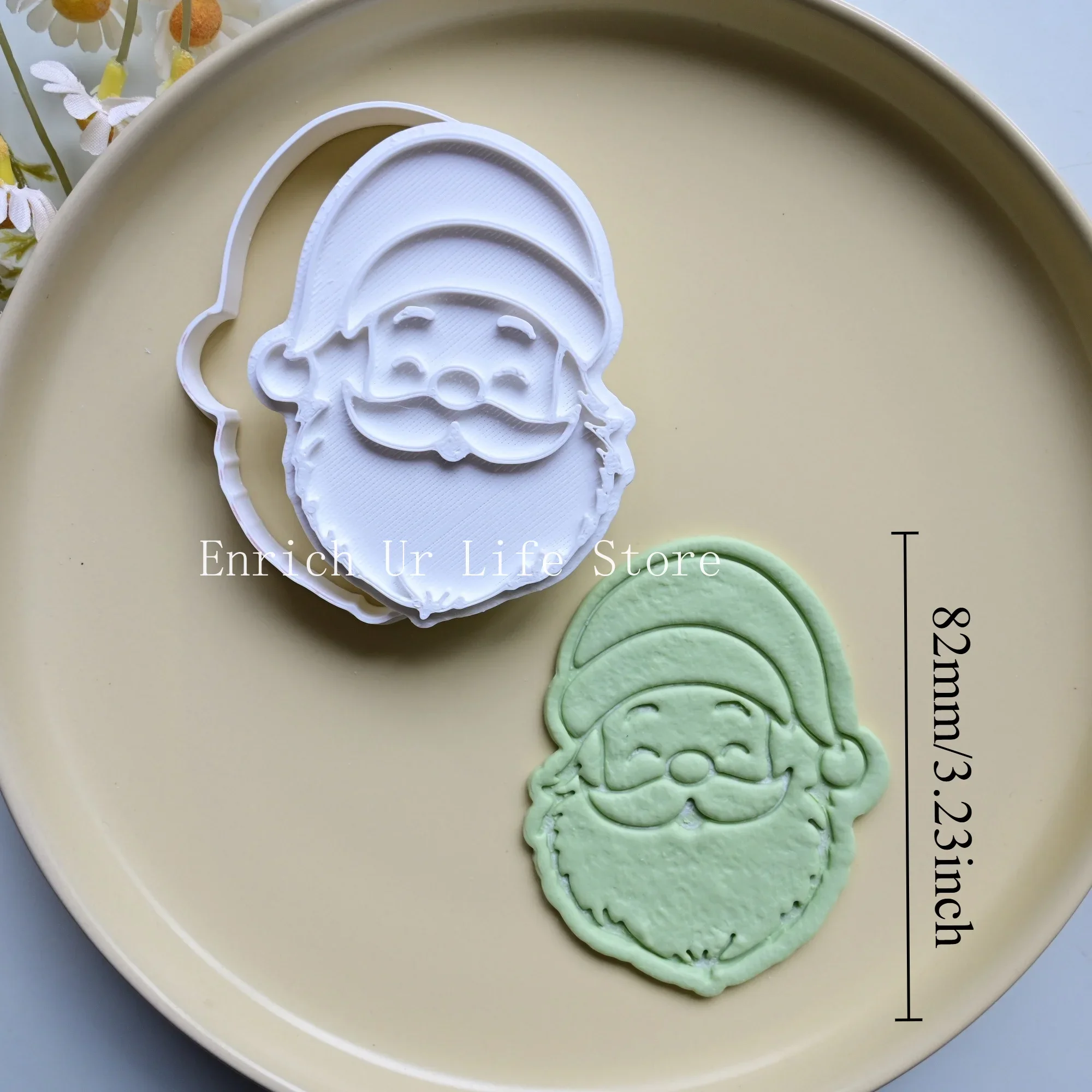 Santa Claus Cookie Cutter Christmas Santa Biscuit Mold Cookie Stamp Confectionery Kitchen Baking Pastry Tools