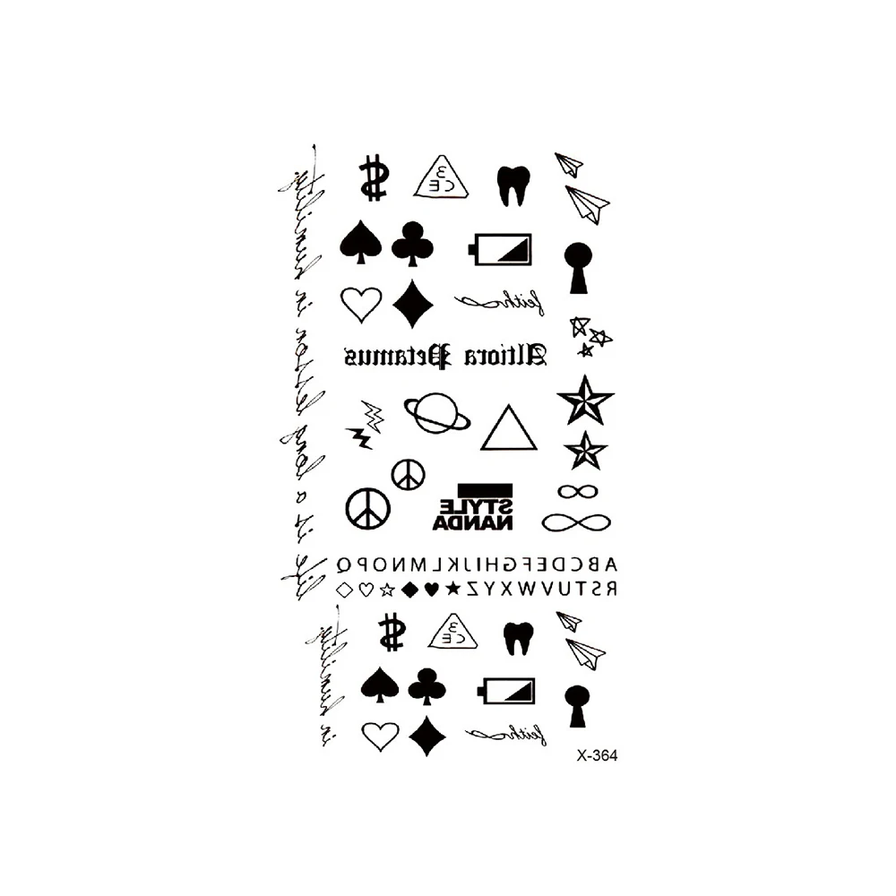 

Оптовая продажа, 100 шт., временные татуировки, наклейки для переноса воды, красота, боди-арт, перо, волосы, рога, слово, рука для мужчин и девочек, маленький размер