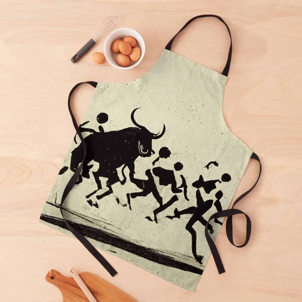 

Abstract image of people running with the bulls in Spain. Apron For Kitchen kitchen gadgets Apron