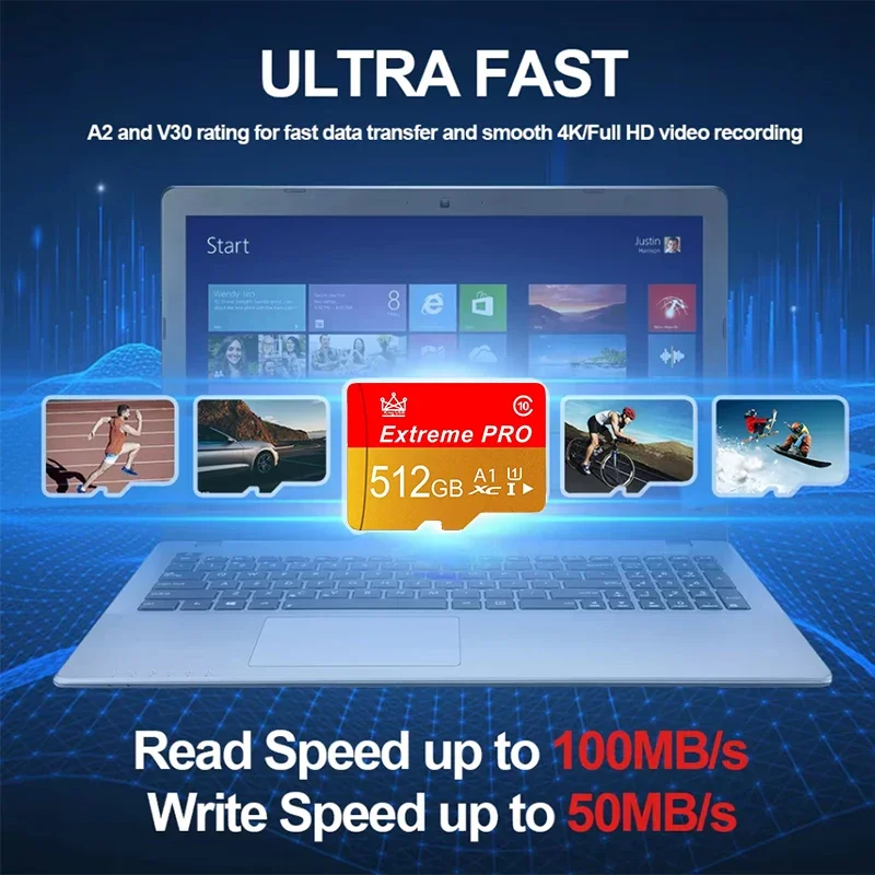 Class 10 Memory SD Cards USB Adapter SD Memory Cards 512GB 256GB High Speed Micro TF/SD Card For Mobile Phone/Laptop - view 3