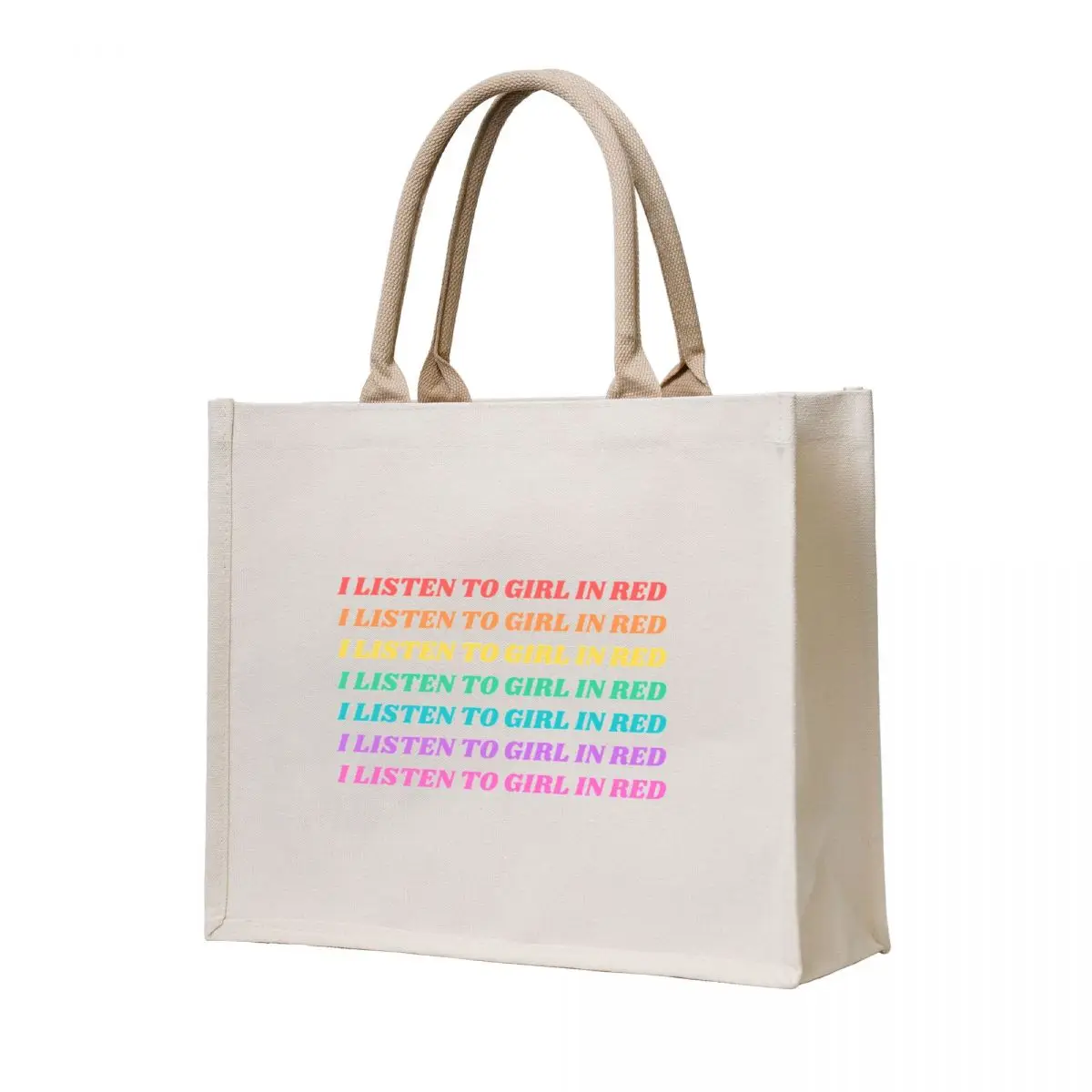 

I Listen To Girl In Red - Rainbow Flag Tote Bag Beach bag custom bags shopper bags