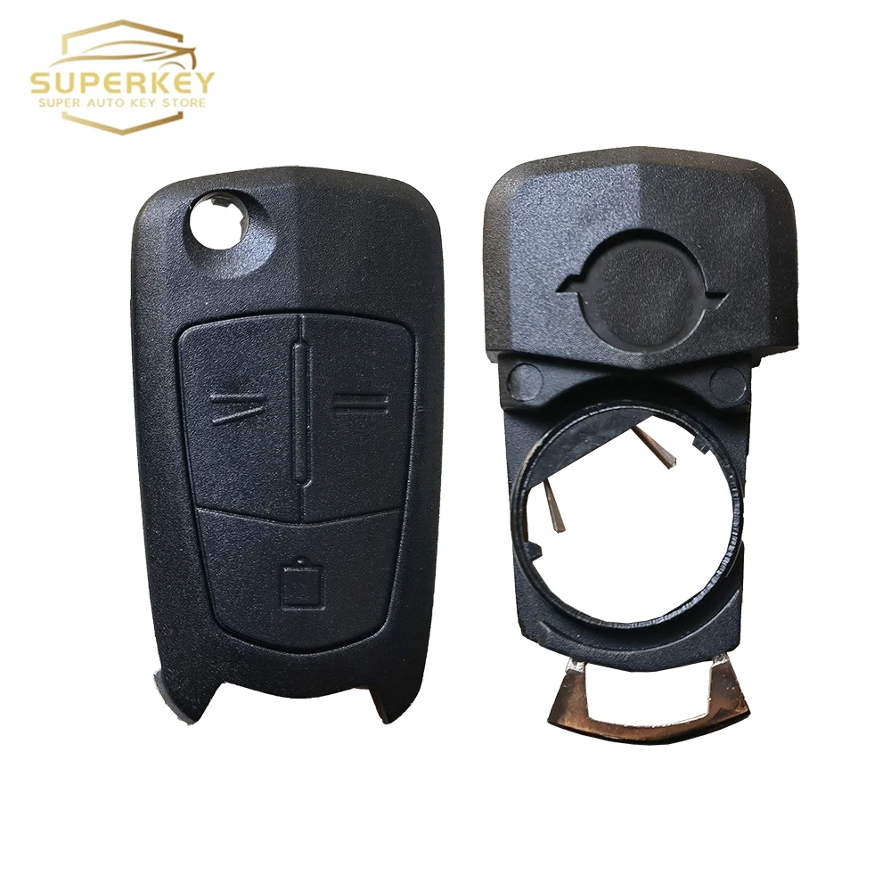 SUPERKEY oryginalny LOG0 Slot odwróć obudowa pilota z kluczykiem samochodowym Case dla 2004 2005 2006 2008 2013 Opel Vauxhall Astra H Zafira B Corsa