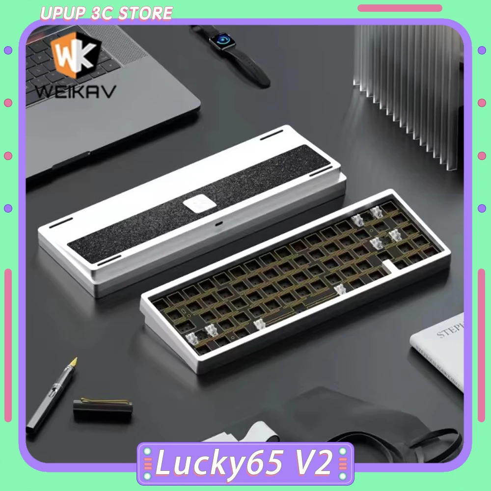 

Weikav Lucky65 V2 комплект механической клавиатуры 3-режимная Bluetooth беспроводная игровая клавиатура с возможностью горячей замены пользовательская прокладка аксессуары для ПК геймеров