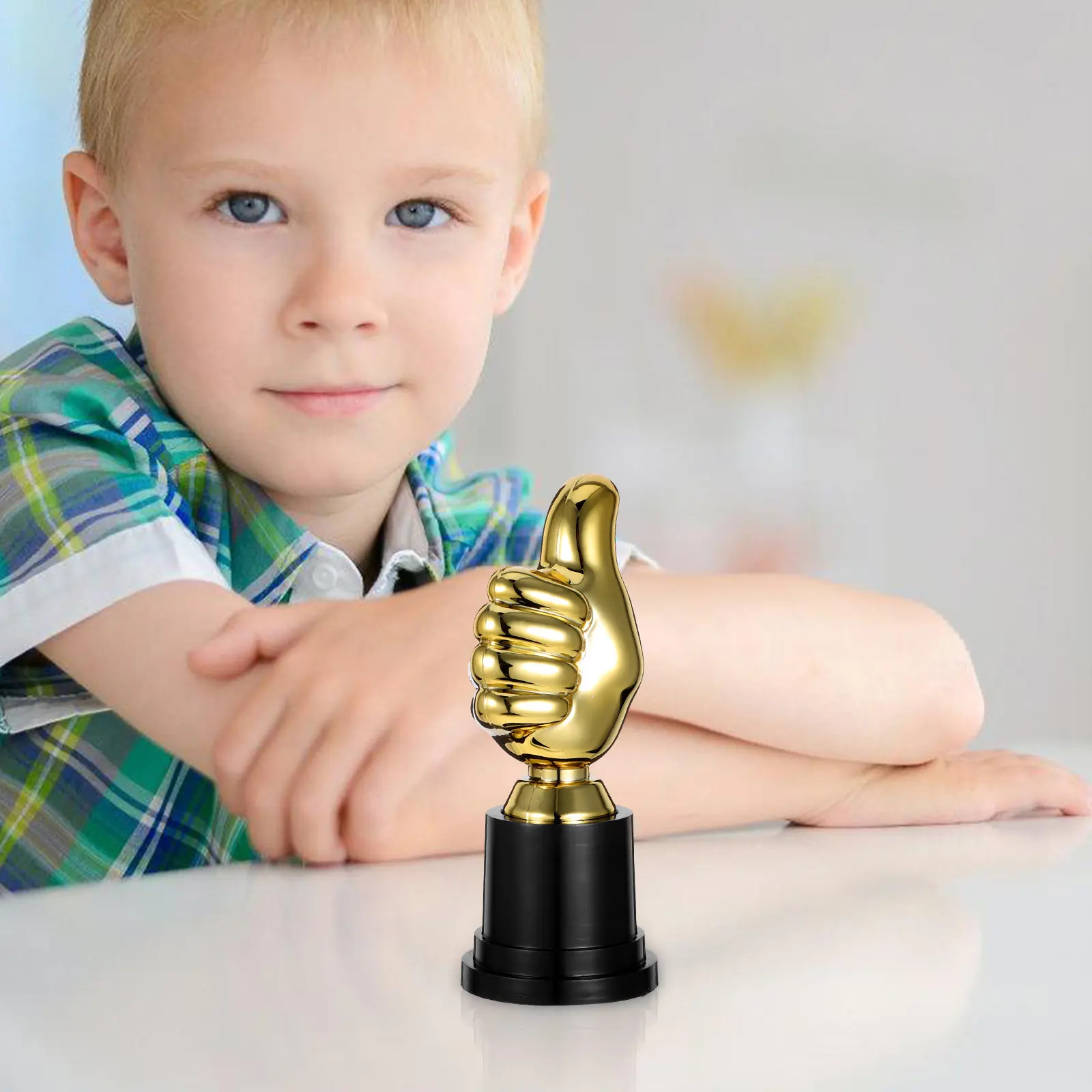 Plastic Children's Trophy Thumb Shaped Decorative Reward Trophy for Kindergarten Competitions Classroom Awards Participation
