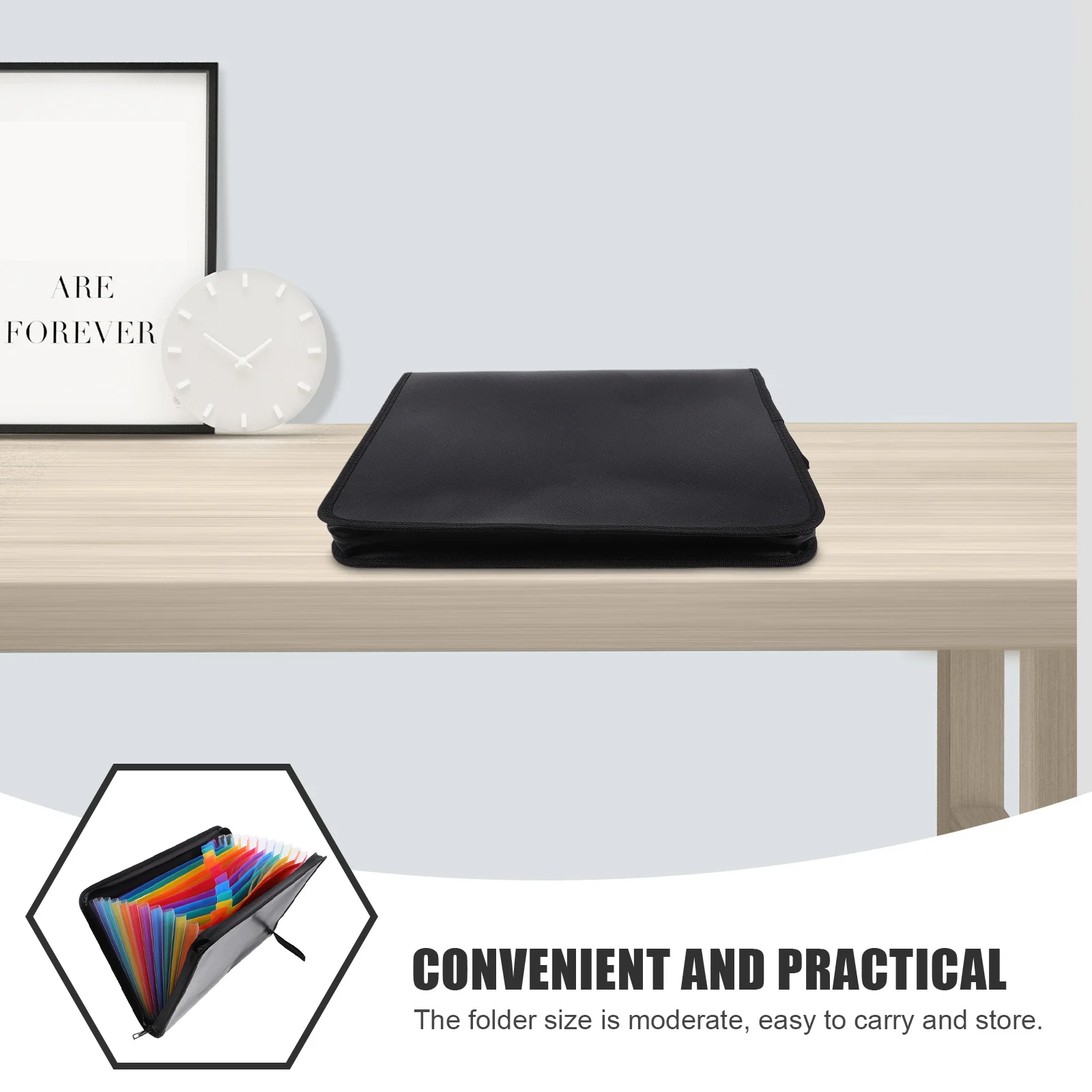 Expanding File Folder Accordion Design Portable File Organizer Receipt Holder Document Storage Bag Office Multi-Function Folder