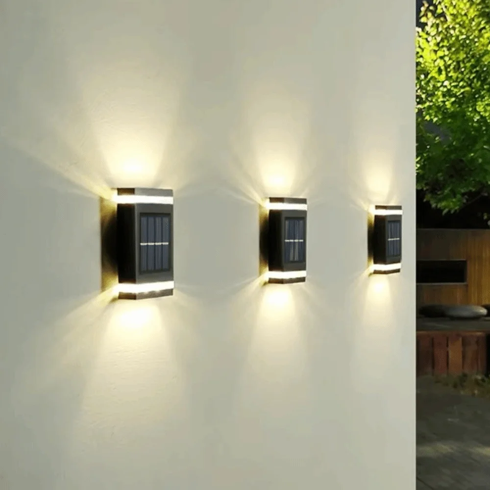 Super Bright Solar LED Light Energy Saving Waterproof Wall Washer Light Up Down Illuminate Easy Installation