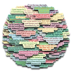 100pcs Colorful Bible Verse Stickers,Religious Scripture Quotes Sticker,Inspirational Decorative Decals for Planner Scrapbooking