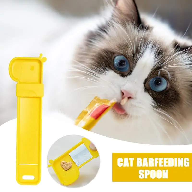 Cat Strip Feeder Food Squeezer Without Reside Giraffe Shap Cat Bar Squeezer Feeder Cat Feeding Spoon For Wet Food Pet Supplies