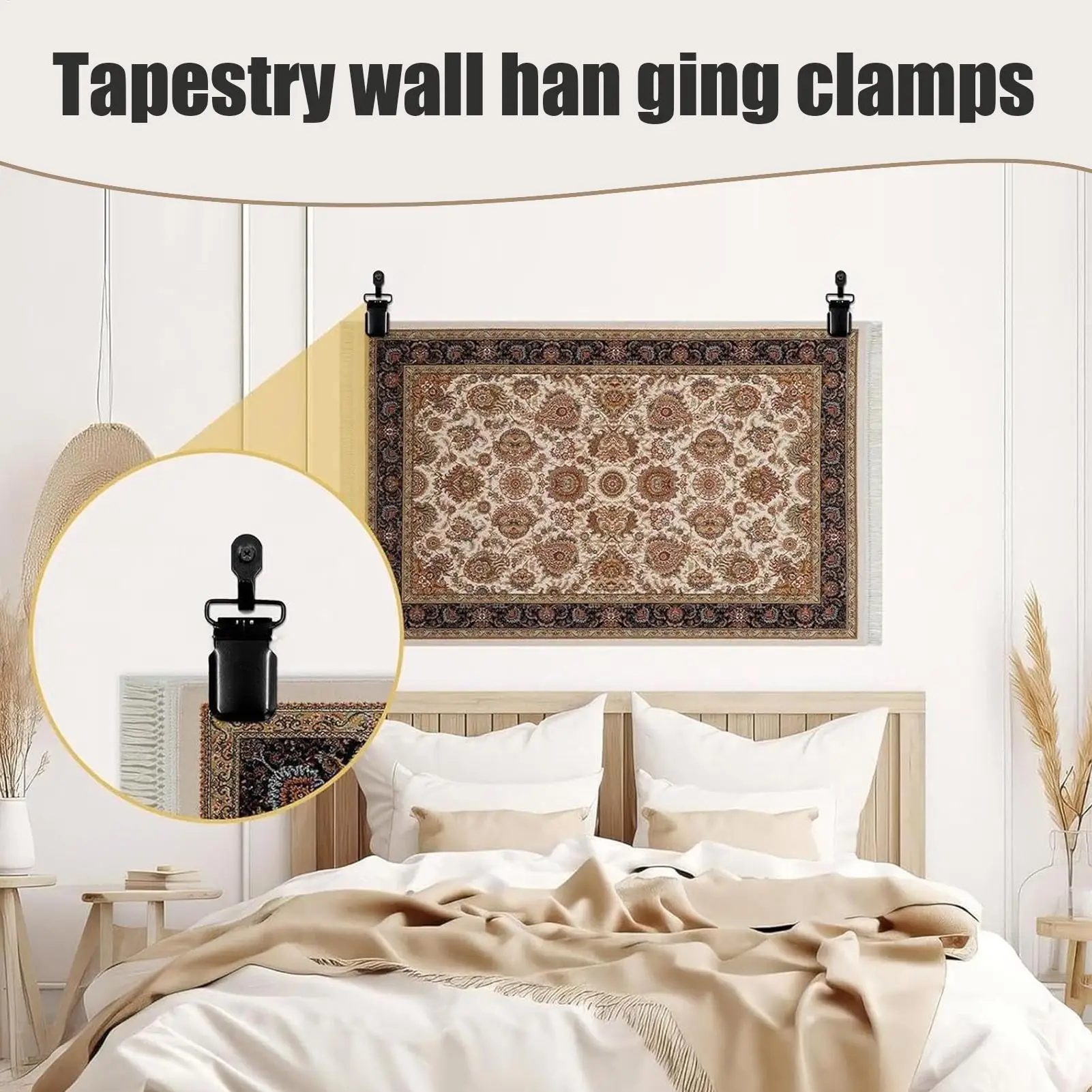 Rug Hangers For Walls Hook Clips Display Textile Art Decoration Hangers Clips Wall Curtains Quilt Fabric Art Decorations Drapery