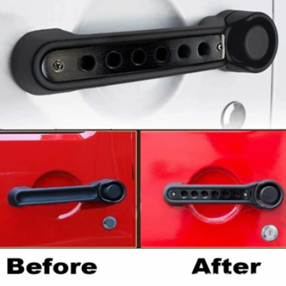 Teil Griff Abdeckung Trim Für Jeep Wrangler JK 2007-2016 Front Tür Aluminium Haltegriff Abdeckung Türgriff Einsatz