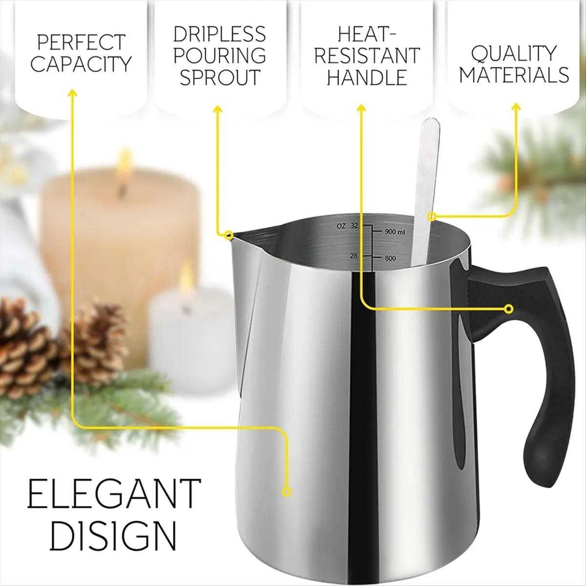 Candle Making Kit for Beginners- Candle Making Pouring Pot US plug Candle Making Kit Metal