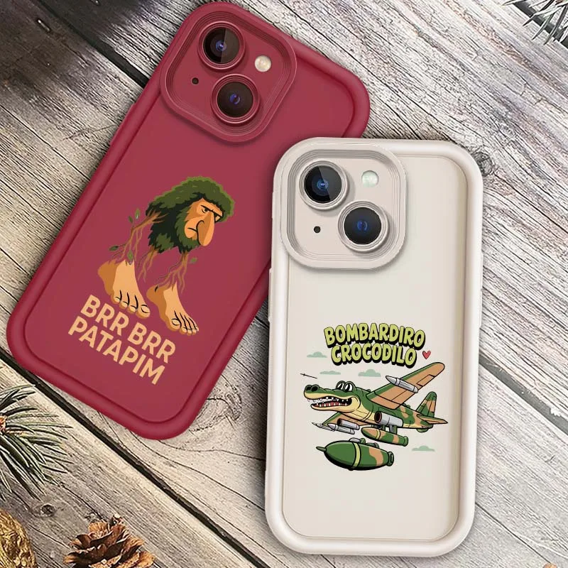 

Bombardiro Crocodilo Patapim For Apple iPhone 17 16 15 14 13 12 11 Pro Max Plus Eye Ladder Soft TPU Cover Phone Case