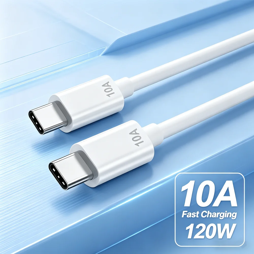 Typ-C-auf-USB-C-Kabel 120W 10A Superschnelles Lade- und Datenkabel für iPhone Samsung Xiaomi Universelles USB-C-Schnellladekabel