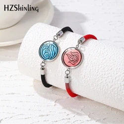 2024 New Avatar The Last Airbender Rope Bracelet Red Black Bracelets Glass Dome Cabochon Jewelry Handmade Gift