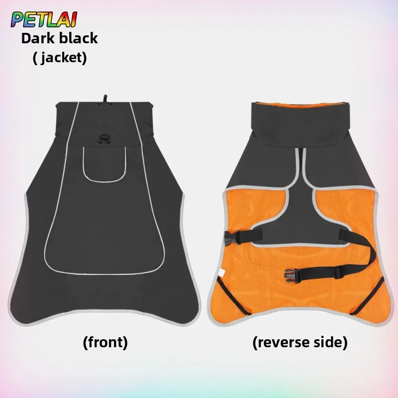 ملابس الكلاب سترة خارجية الزي مقاوم للماء ملابس مقاومة للمطر معطف الحيوانات الأليفة في الهواء الطلق المطر الاستخدام المزدوج القماش كلب كبير الحيوانات الأليفة الرياح الملابس