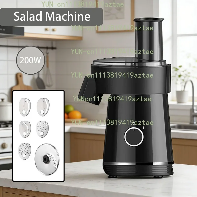 Electric vegetable cutter European standard 200W six-in-one multi-functional shredding and slicing household kitchen food