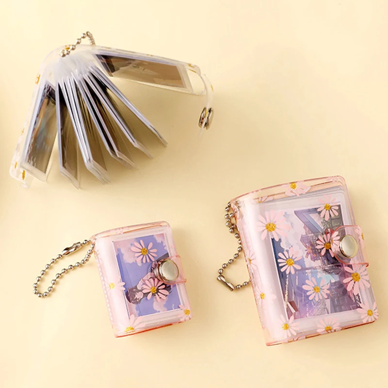 2 Inch 20 Pockets Small Photo Album Mini Photos Collect Book Creative Card Holder With Keychain Instax Card Bag Photocard Holder