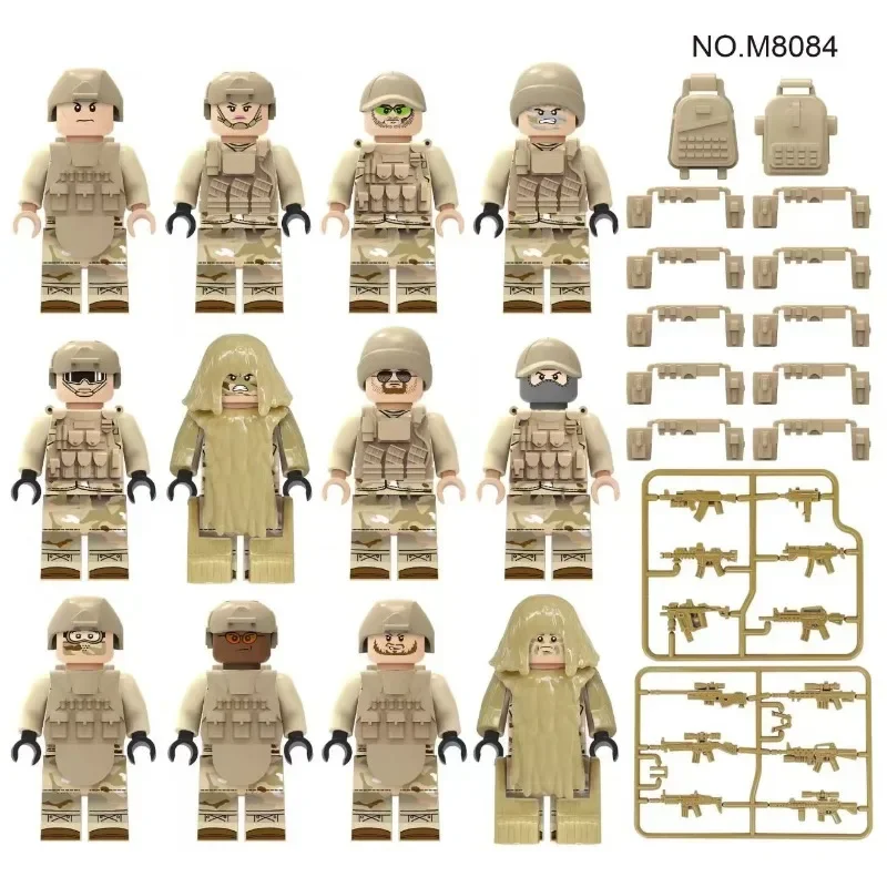 Klocki konstrukcyjne z serii militarnych, policja specjalna, zwiadca z dżungli, ręcznie robione modele, zabawki do składania, lalki humanoidalne, prezenty urodzinowe — 2