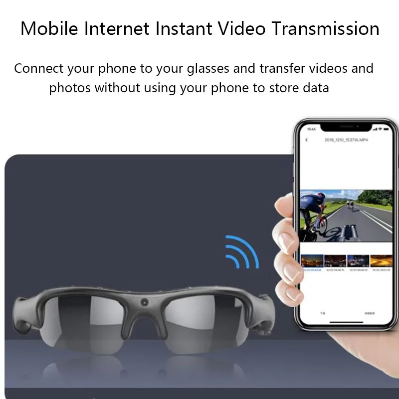 Gafas para cámara deportiva al aire libre, gafas de sol con vídeo WIFI de 1080P, grabadora de fotos y vídeo inteligente para ciclismo, conducción, senderismo, pesca