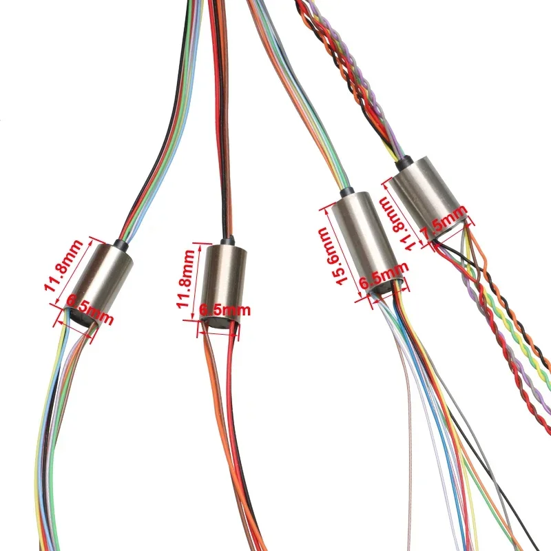 1PCS Visual Anchor Fish Slip Ring Dia.6/6.5/7.5mm 2/4/8/12CH 1A 2A Slipring Conductive Rotating Joint for RC UAV PTZ Gimbal