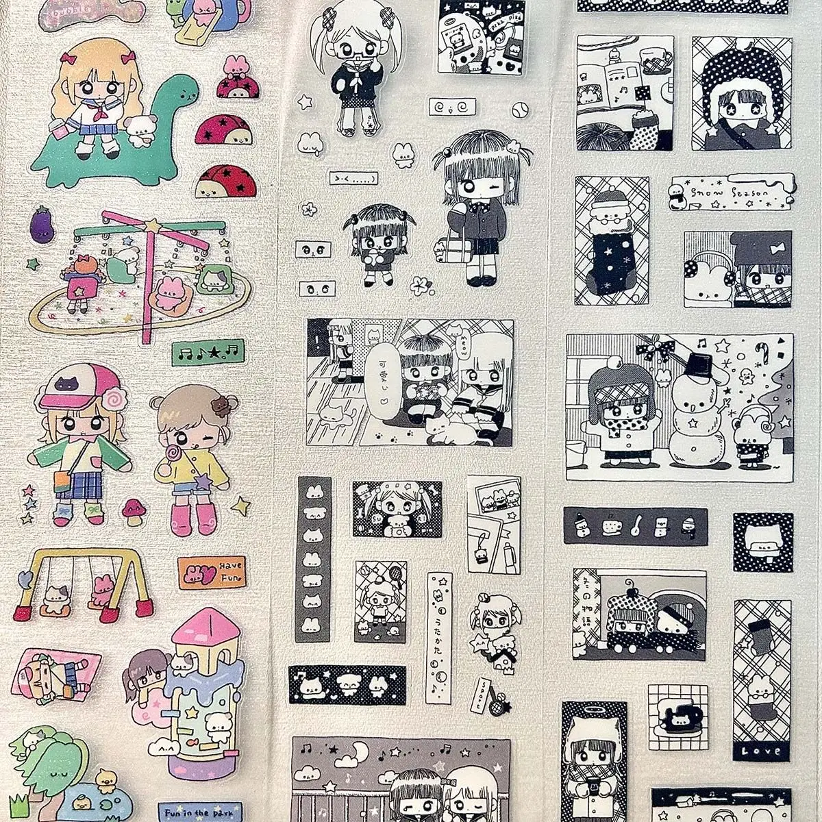 Flash instant stickers roll cute characters