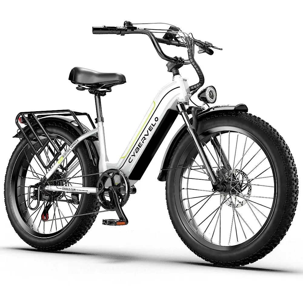 Cybervelo 750W Peak Electric Bike for Adults,up 80 Miles Removable Battery Ebike, 26" Electric E Bike with 7-Speed,Adult Electri image 2