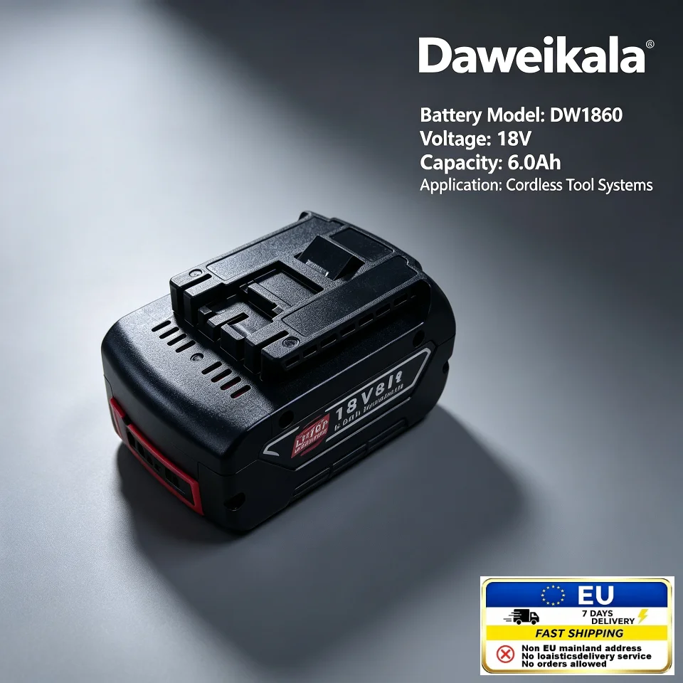 Batteria al litio da 18 V e 6,0 Ah, modello Daweikala, per sostituire quella originale, adatta per avvitatori a impulsi, trapani, smerigliatrici angolari, ideale per lavori fai-da-te e per officine