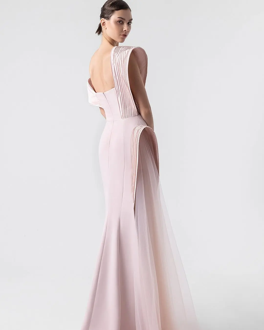 Modx elegante rosa sereia vestidos de noite de um ombro até o chão arábia saudita feminino formal vestidos de festa de baile personalizado 2025