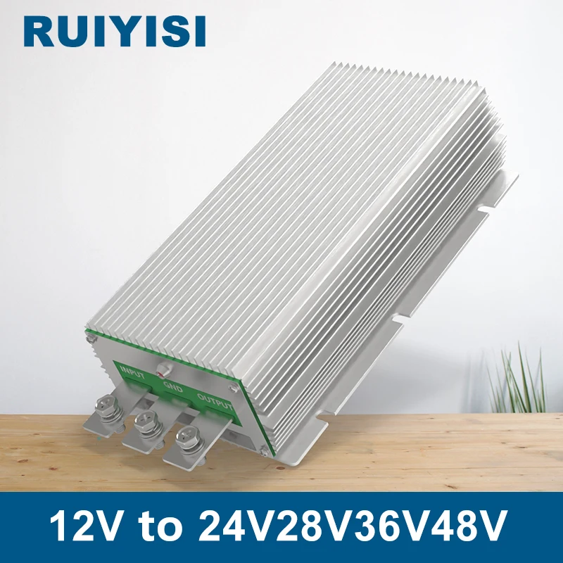 

RUIYISI 12V to 28V 24V50A 60A high-power DC-DC boost converter 24V to 36V48V automotive voltage regulator boost power module