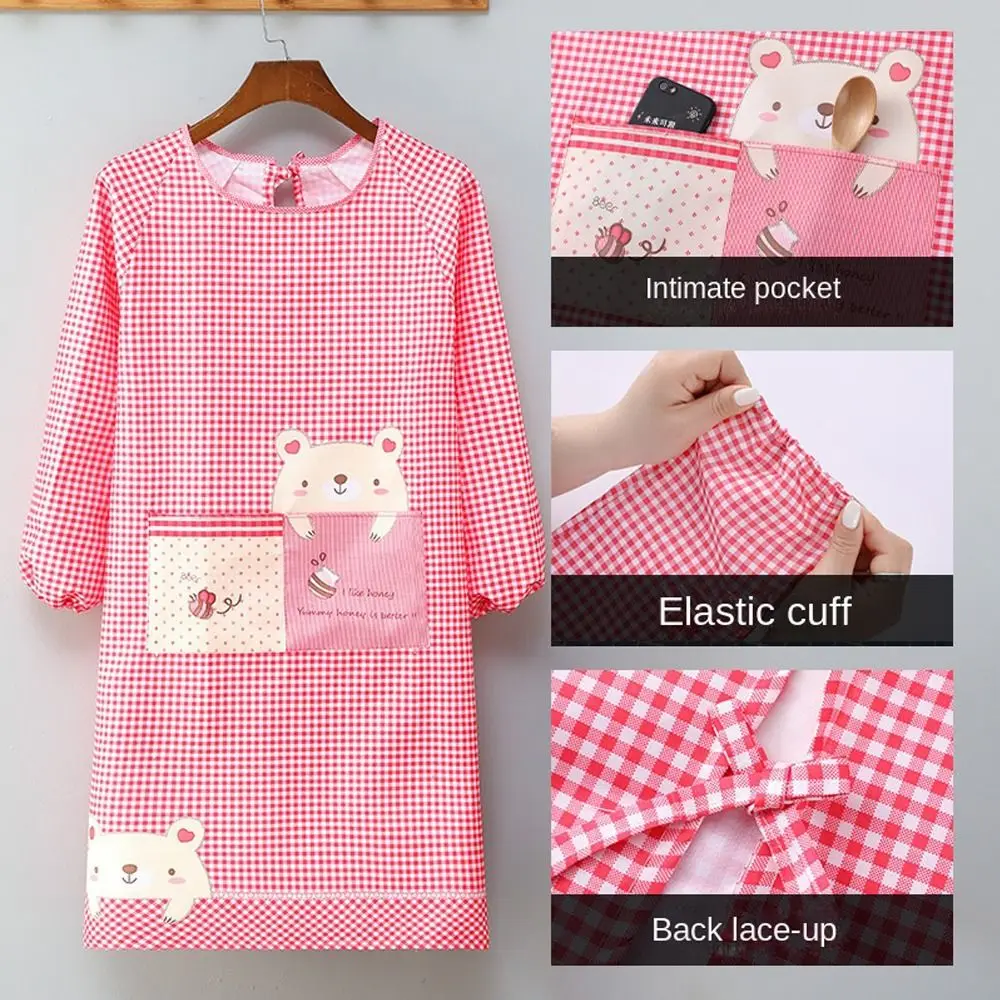 Fashionable Long Sleeved Women Overall Apron Full Wrap Cooking Cooking Smock Household Antifouling Adult Bib Restaurant