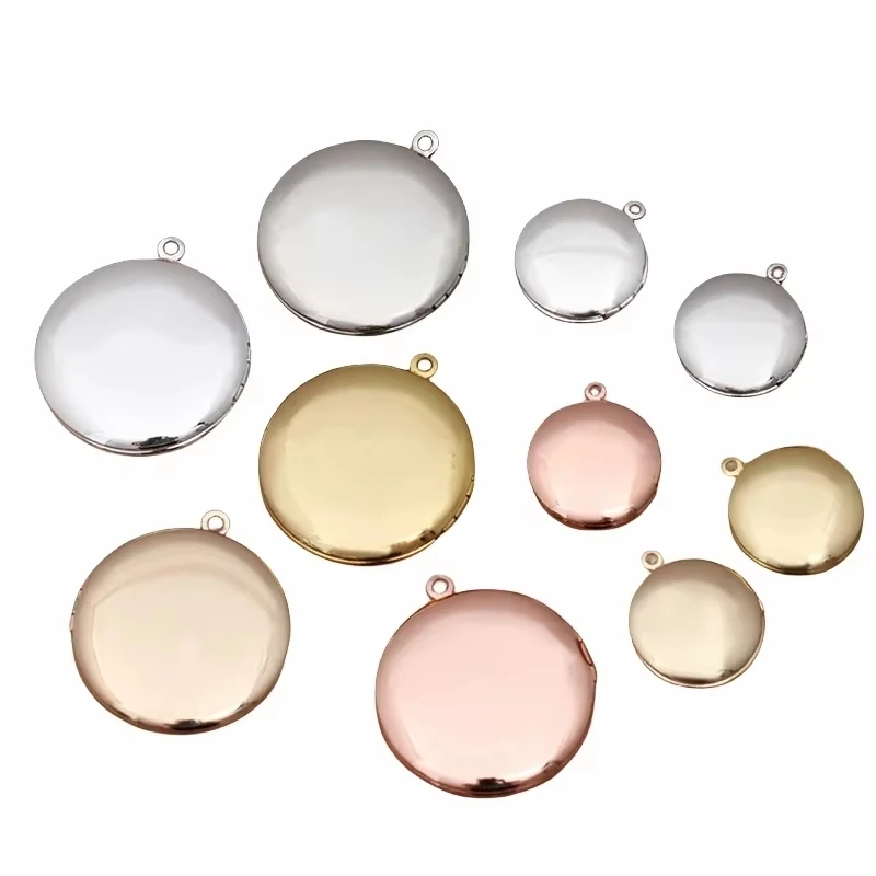 

BoYuTe (10 Pieces/Lot) Round 32MM 20MM Metal Brass Plain Pendant Locket Diy Photo Locket Pendant Charms Wholesale