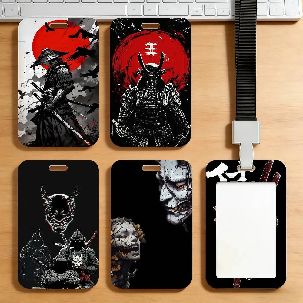Samurai Ghost Card Holder Corporate Business Work Badge Holders Uisex Credit Bus Daily Commute ID Case