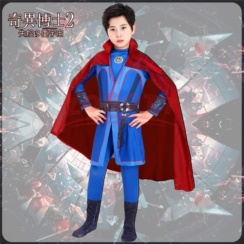 WAT 18 Doctor Strange Cosplay Kostuum Ketting Ring Steve Rode Mantel Gewaad Halloween Carnaval Pak Voor Kinderen Volwassen Party Co Nieuwe 2025