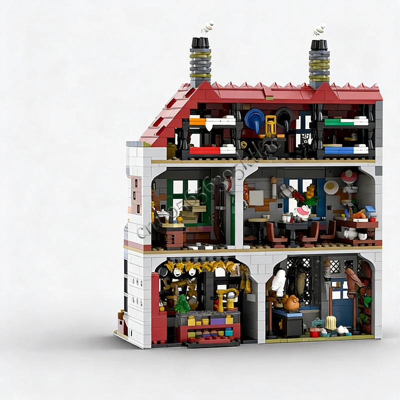 2175 pièces, ingénierie urbaine, Diagon Alley Emporium et Wiseacres, équipement de magie, MOC, personnalisable, modulaire, bricolage, jouets de vacances, cadeaux