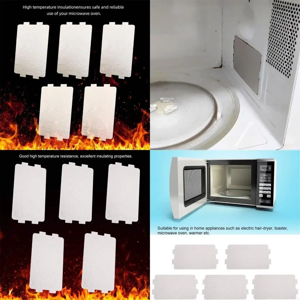 F92F 10Pieces Replacement Plates Thickened Sheets Microwave Oven Mica Sheet Waves Guide Cover Plate for Efficient Heating