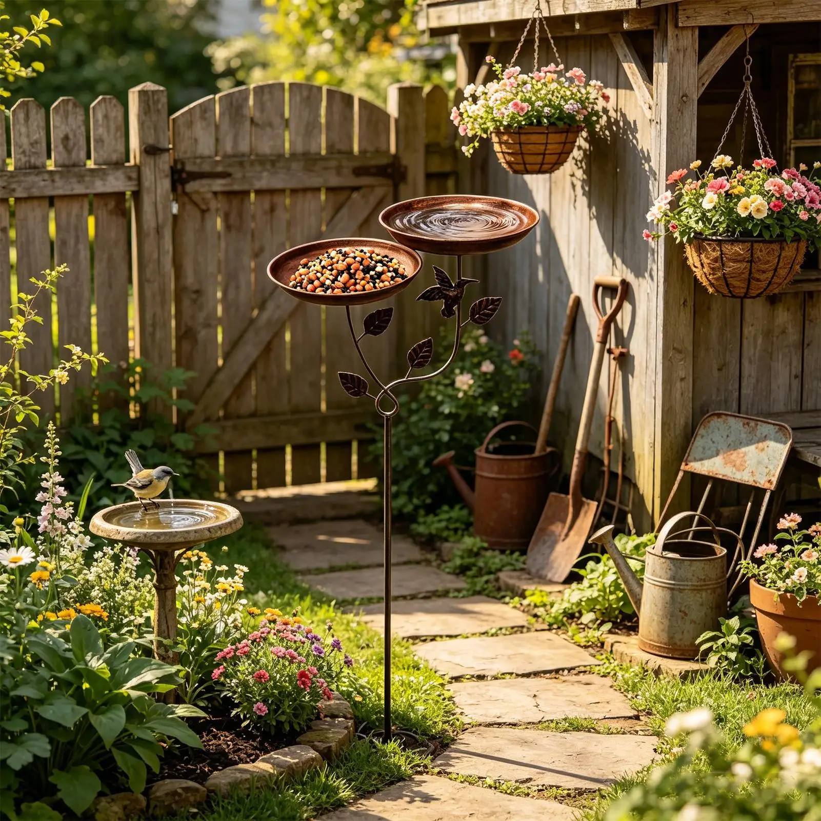 

Металлическая поилка для пчёл в винтажном стиле, ванночка для пчёл, чаша для воды для использования в помещении и на улице, для садовых дорожек, газонов, подъездных путей, балконов, ферм