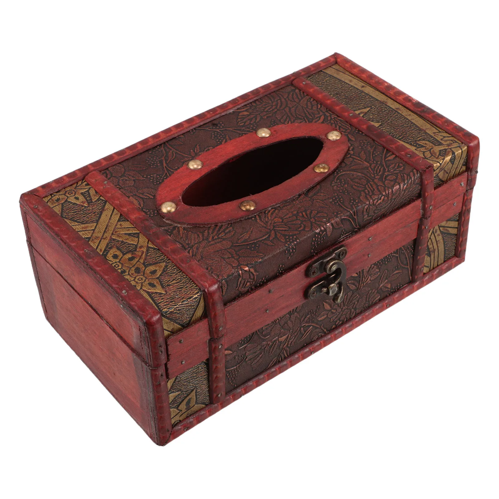 

Wooden Tissue Box Holder Vintage Retro Napkin Dispenser For Home Car Living Room Kitchen Bathroom Rectangular