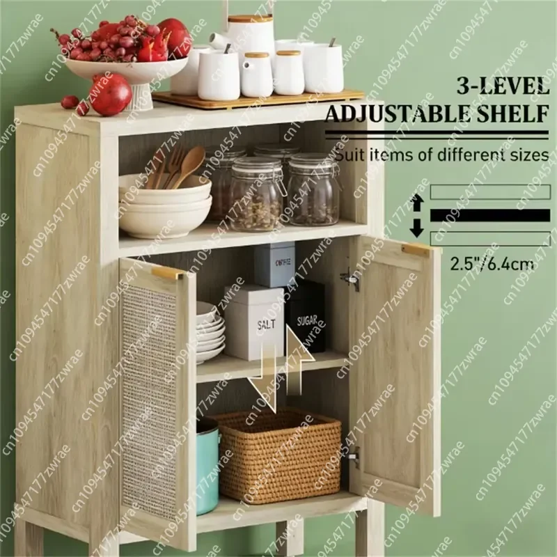 Natural Sideboards Buffet Coffee Bar and Cutlery Storage Cabinets with Excellent Storage Space