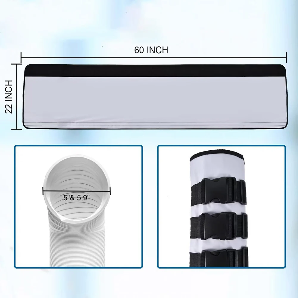 1Set AC Hose Insulating Sleeve With 3 Elastic Band Portable Air Conditioners Insulated Hose Cover Kit Air Conditioners Parts