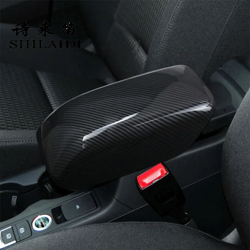 

For Audi Q3 8U 2013-2018 Car Center Console Tidying Armrest Box Panel protection Cover Stickers Carbon fiber Interior Styling