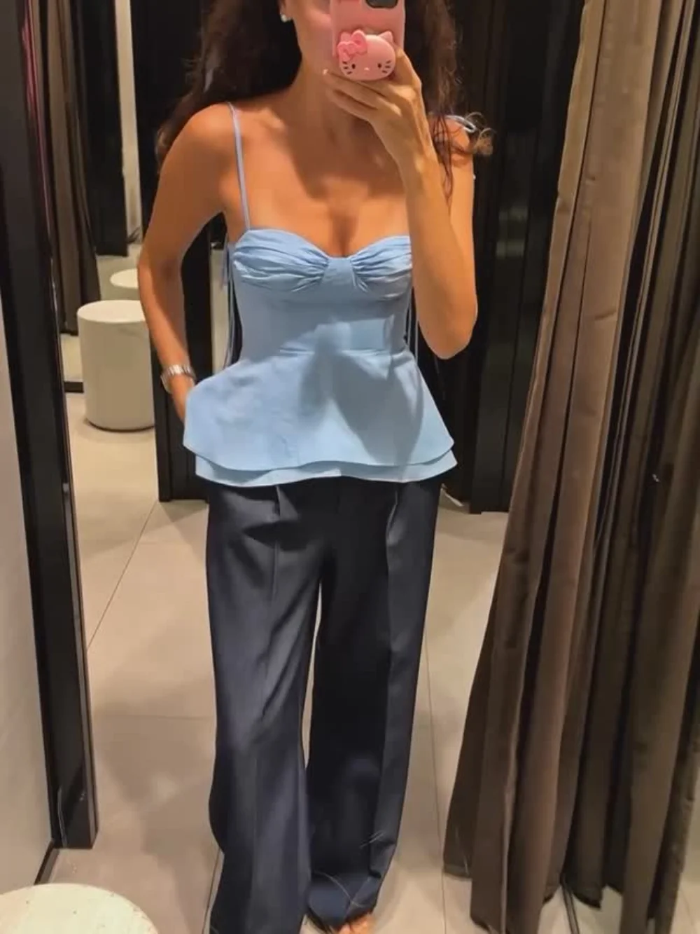 섹시한 세련된 캐주얼 여성 탑 솔리드 지퍼 코르셋 민소매 짧은 조끼 패션 2025 봄 여름 터틀넥 탑