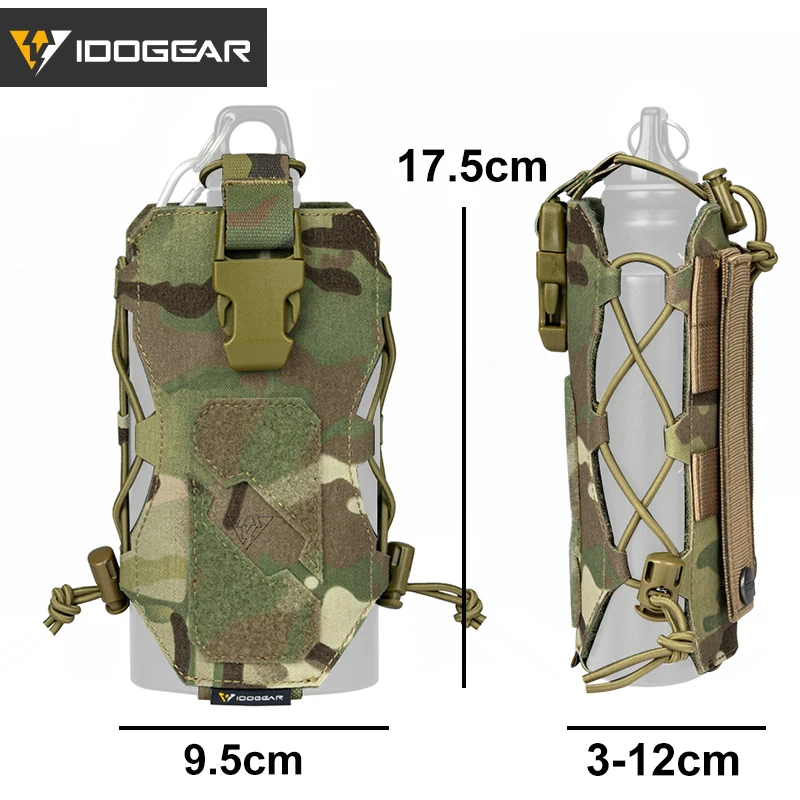 IDOGEAR Tactical Water Bottle Pouch Multi-function Radio Pouch MOLLE Pouch Canteen Pouch Kettle Carrier 3580