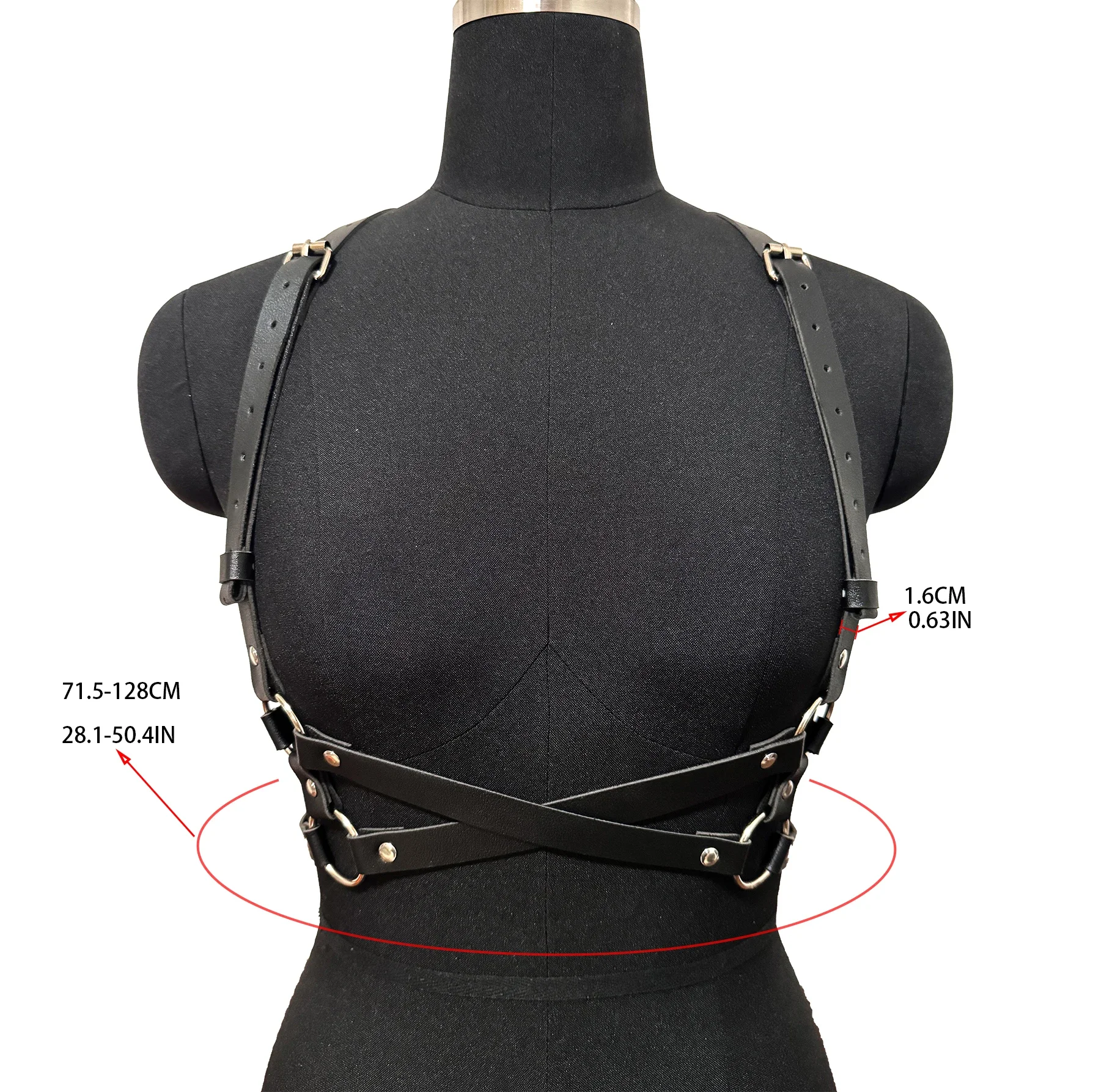 Plus Size Women Leather Chest Harness Belt Fashion Body Bondage Suspende Gothic Clothing Regulowana talia Akcesoria